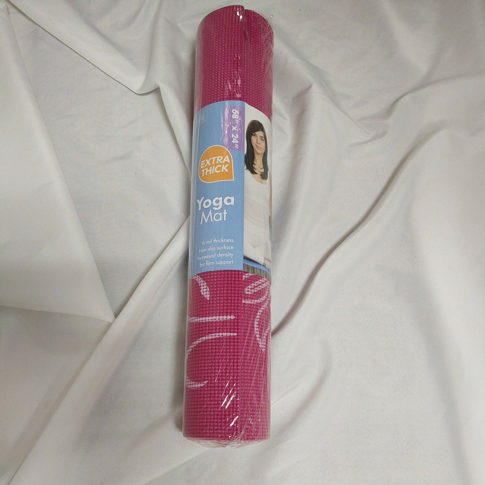 Yoga Mat 68 X 24 Extra Thick Non-slip Surface Firm Support Pink 6 Mil Thickness