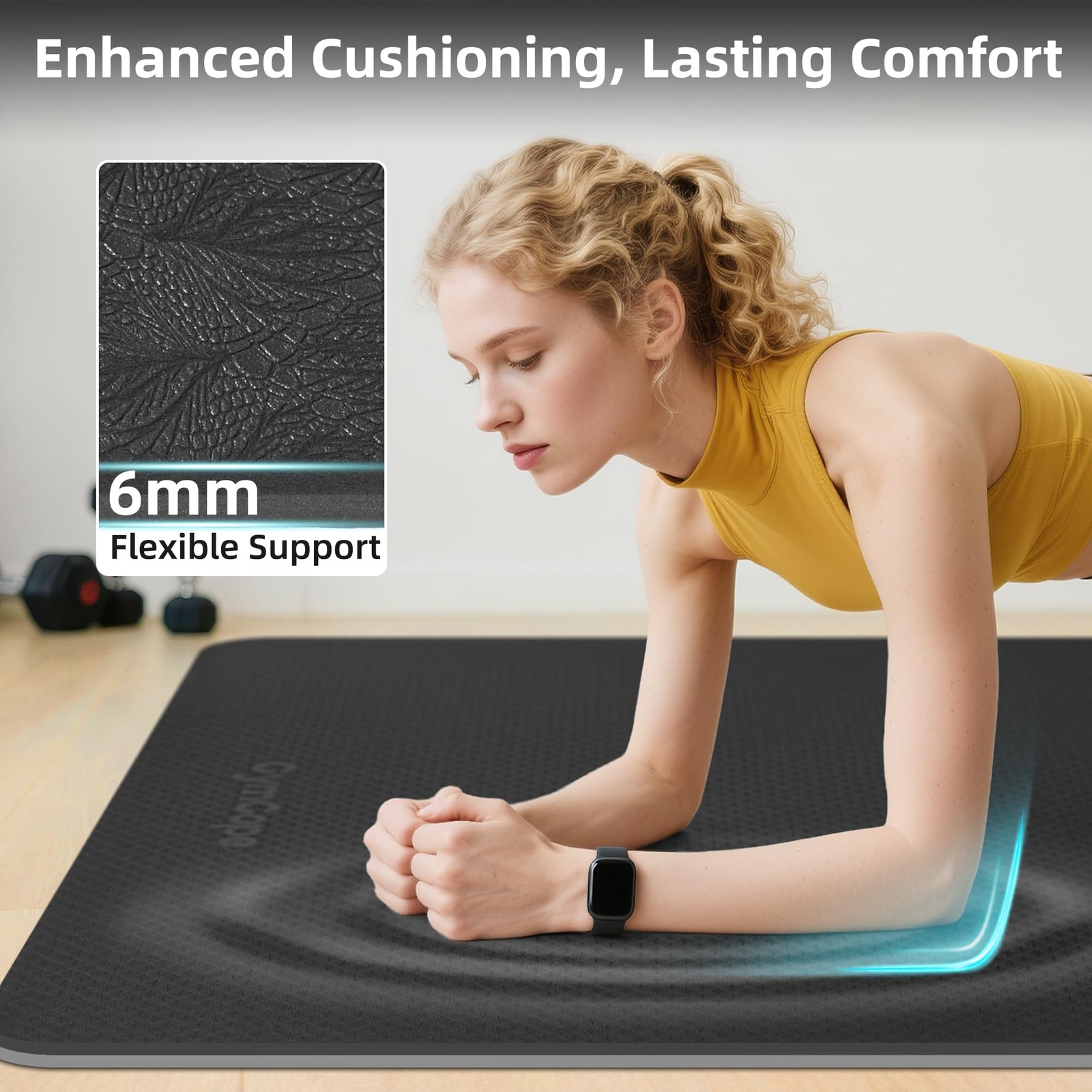 Extra Large Yoga Mat – 72&Prime;x48&Prime; or 78&Prime;x57&Prime;, Non-Slip TPE Exercise Mat for Wome…