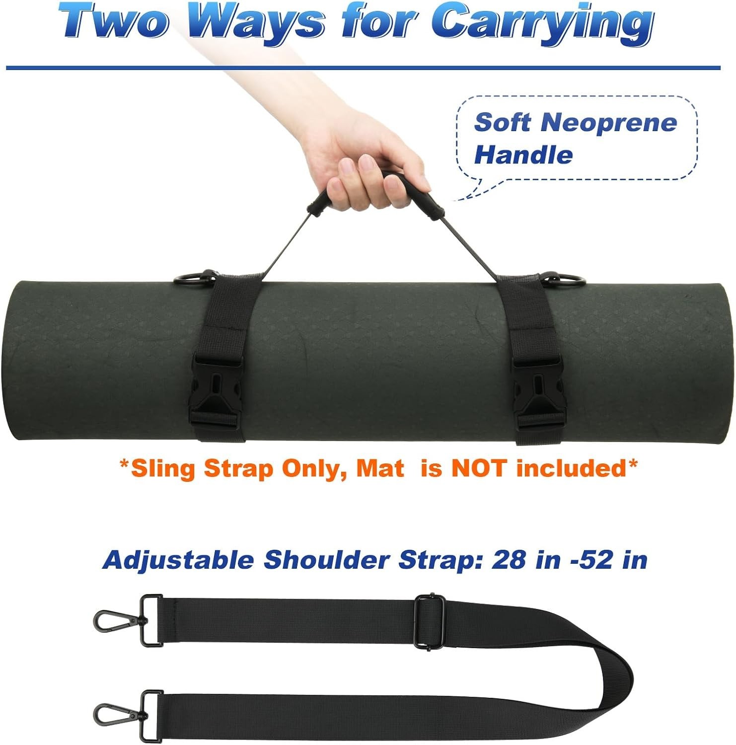 Adjustable Yoga Mat Strap – Portable Sling for Festivals