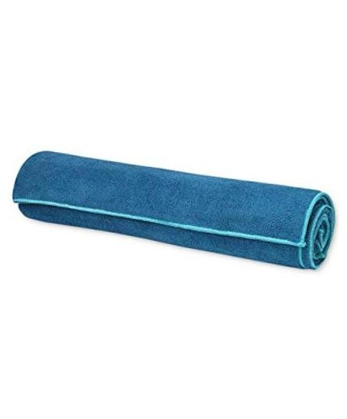 Gaiam Yoga Towel – Mat Sized Active Dry Non-Slip Moisture 68&Prime;L x 24&Prime;W – Lake