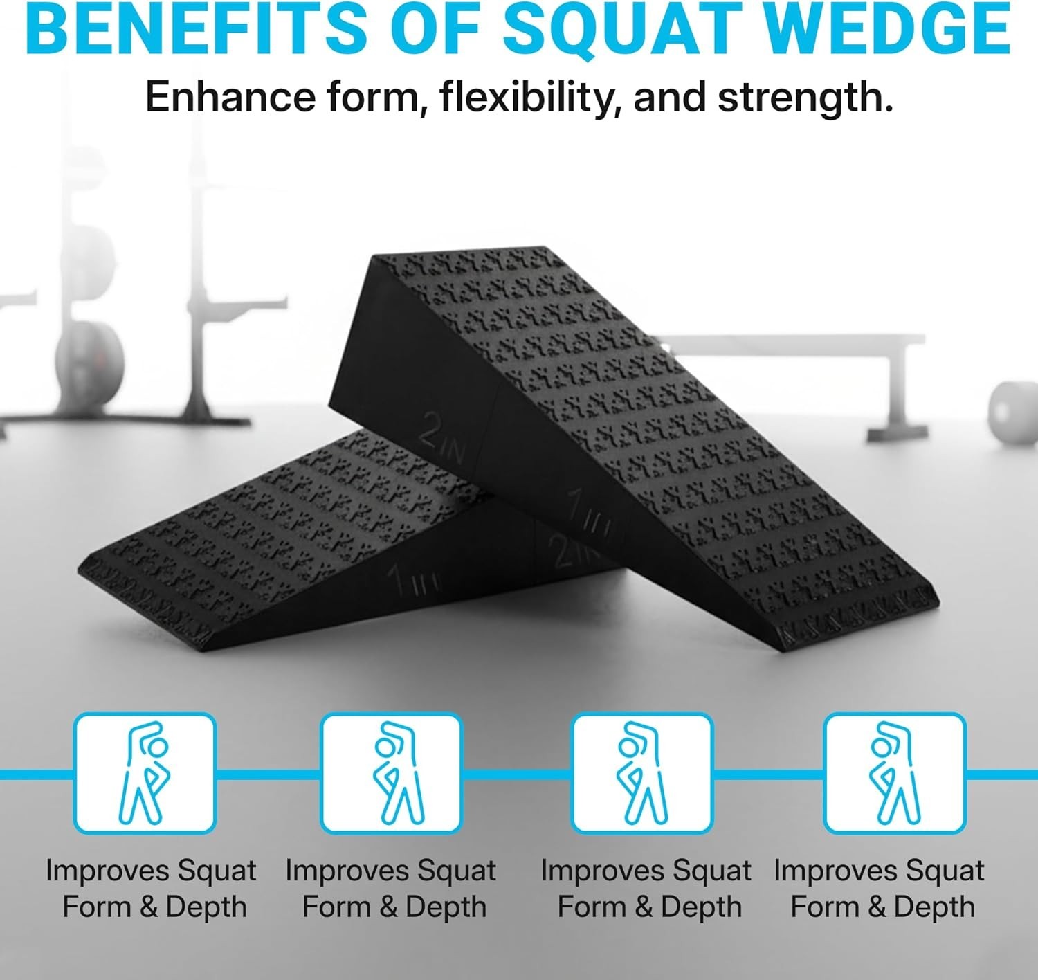 Squat Wedge – 2 Inch Heel Elevated Slant Board for Squats | Calf Stretch Uwaomah