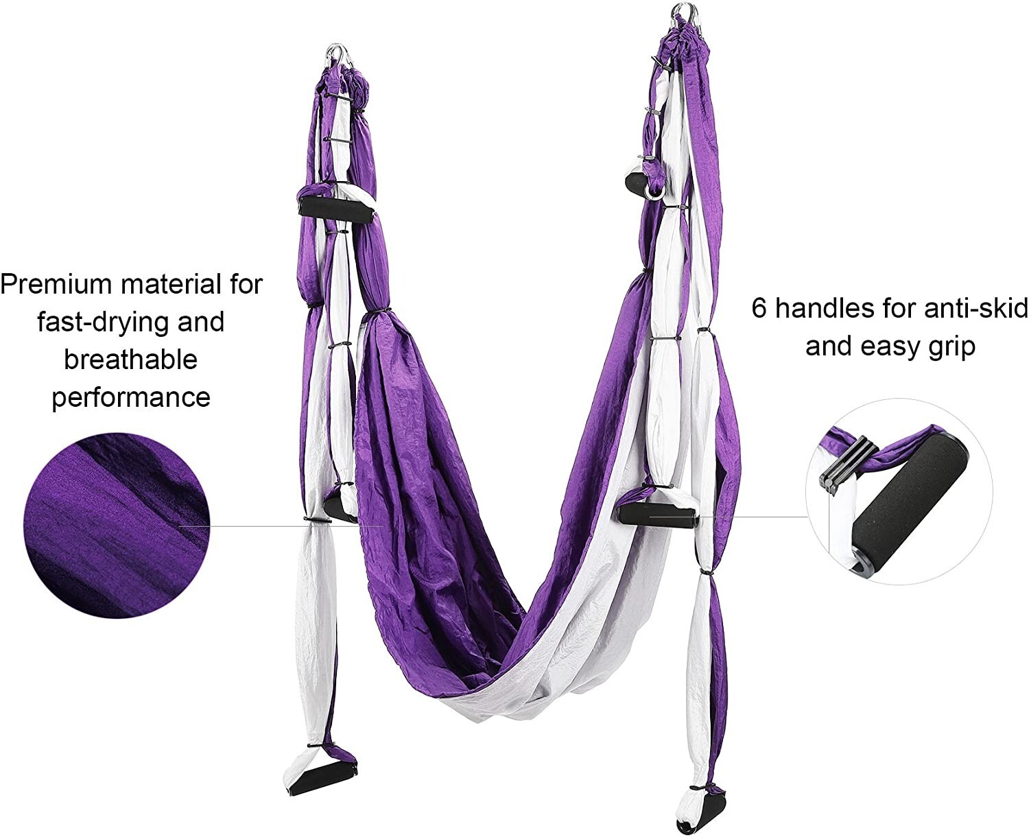 Aerial Yoga Swing Sling – Safe and Complete with Extensions & Mounting Kit