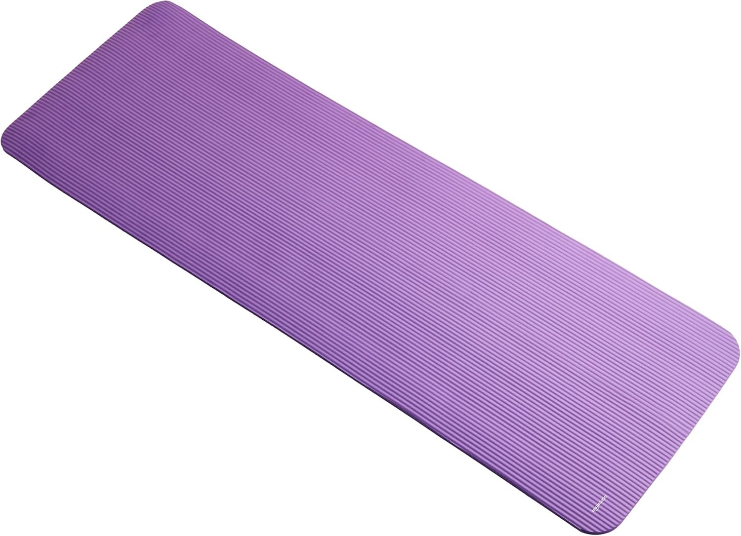 Amazon Basics 1/2 Inch Extra Thick Exercise Yoga Mat with Carrying Strap Purple