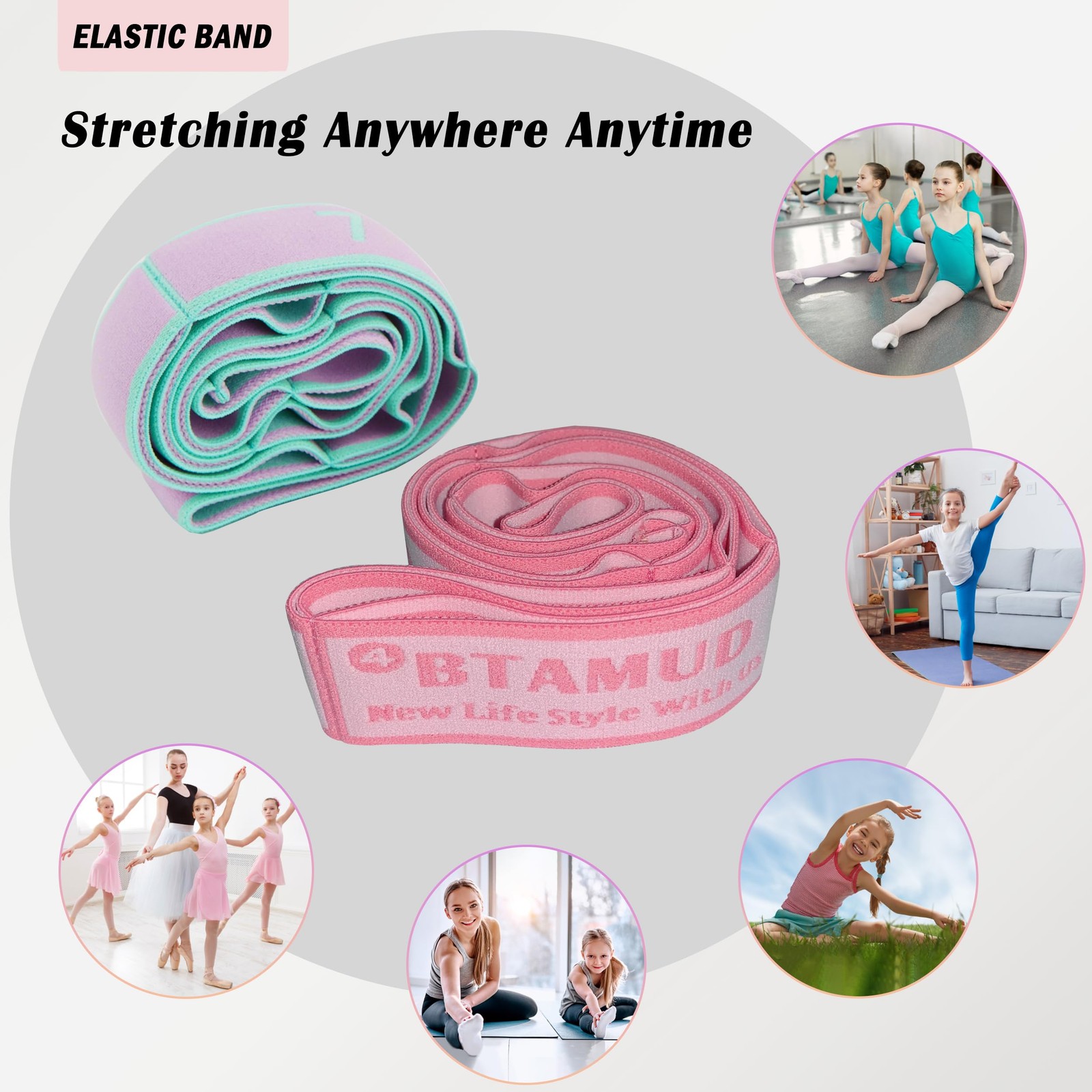 2 PCS Stretch Strap for Kids Dance Elastic Band for Children Gymnastics Stret…