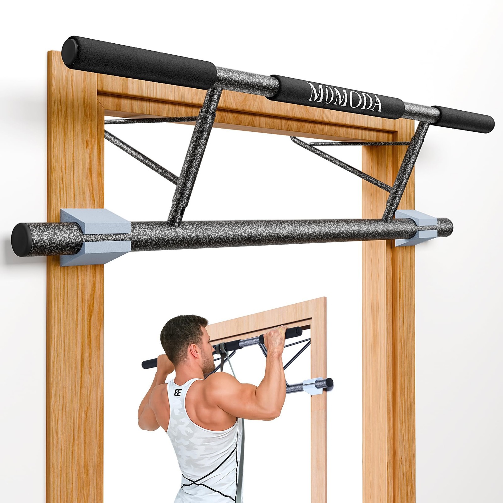 MOMODA Doorway Pull-Up Bar, Chin-Up Bar for Door Frame, Multi-Grip Upper Body…