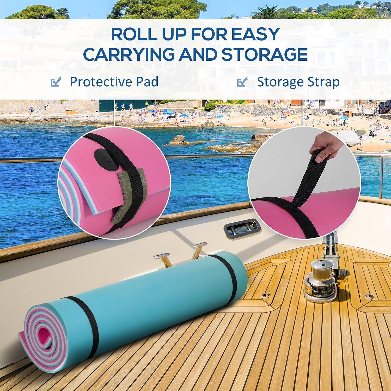 10&prime; X 5&prime; / 16.5&prime; X 5&prime; Lily Pad Floating Mat, 3-Layer Lily Pad Swimming Pool Floa