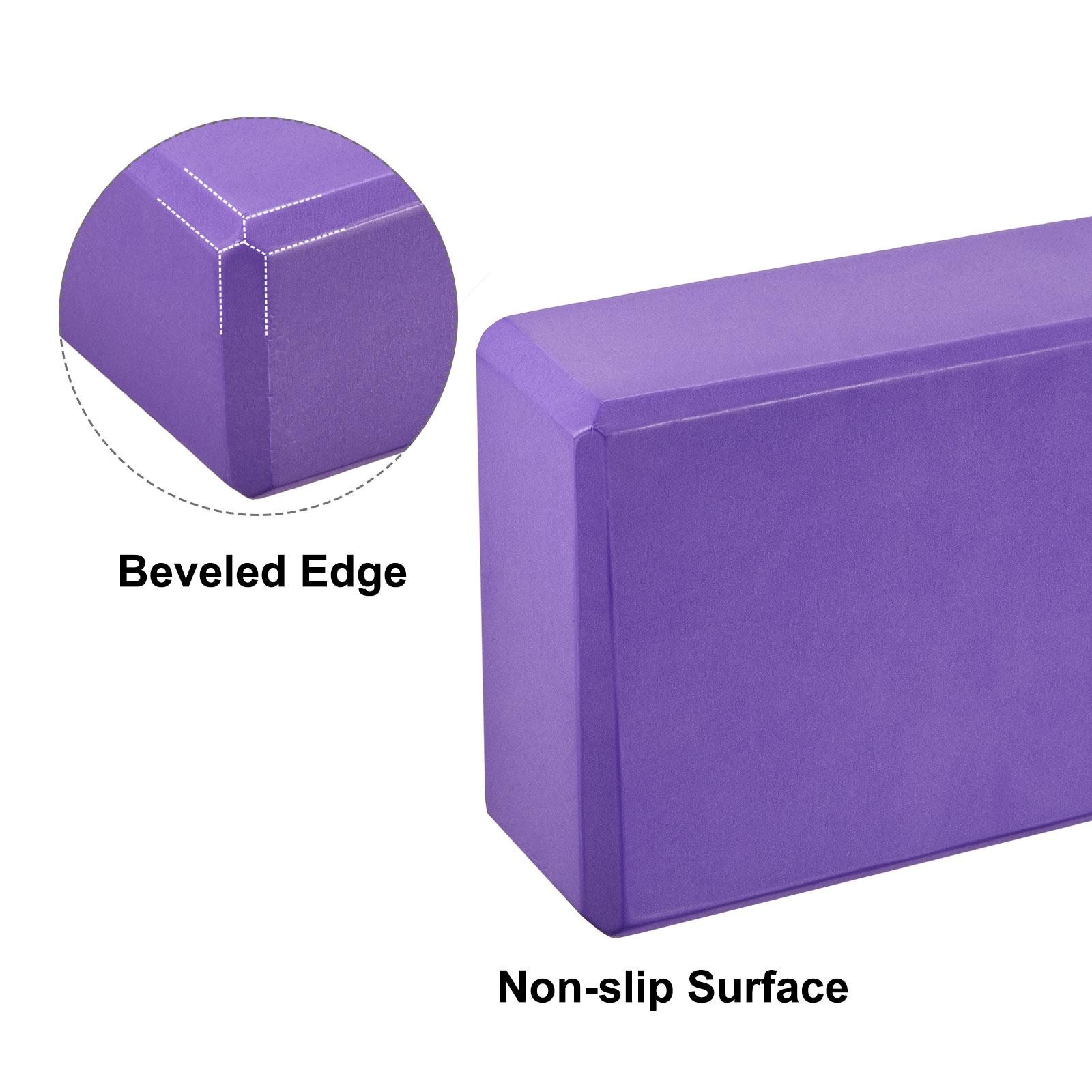 Yoga Block 9&Prime; x 6&Prime; x 3&Prime; Lightweight High Density EVA Foam Brick,Purple 2pcs