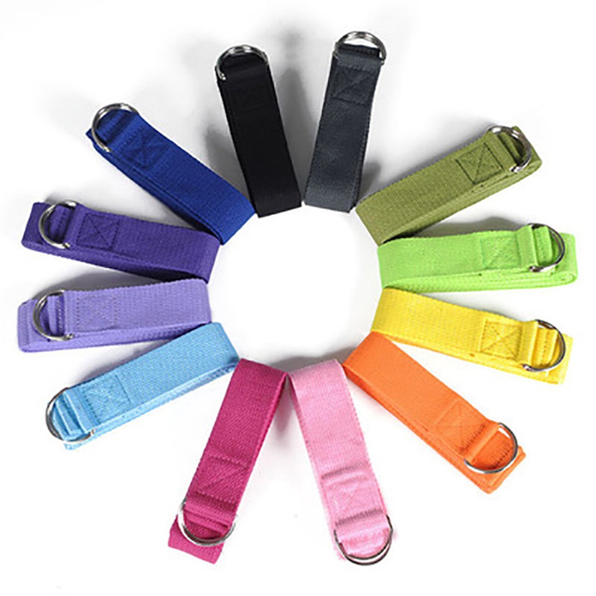 Yoga Strap Stretch Band Adjustable w/Metal D Ring Exercise Keep Fit Pilates Gym