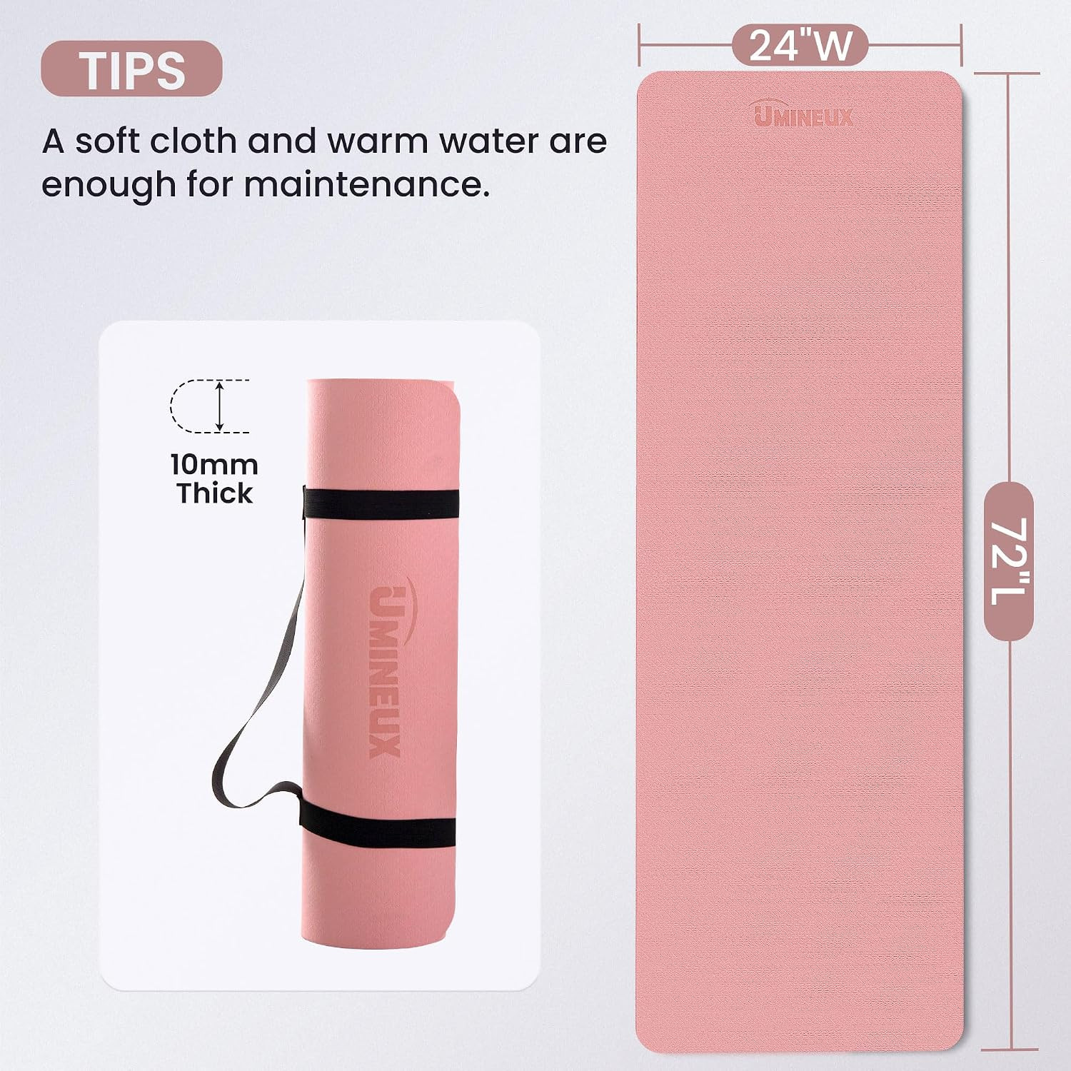 UMINEUX Extra Thick Yoga Mat, 1/4 & 2/5 Inch Yoga Mat Non Slip, POE Yoga Mats fo