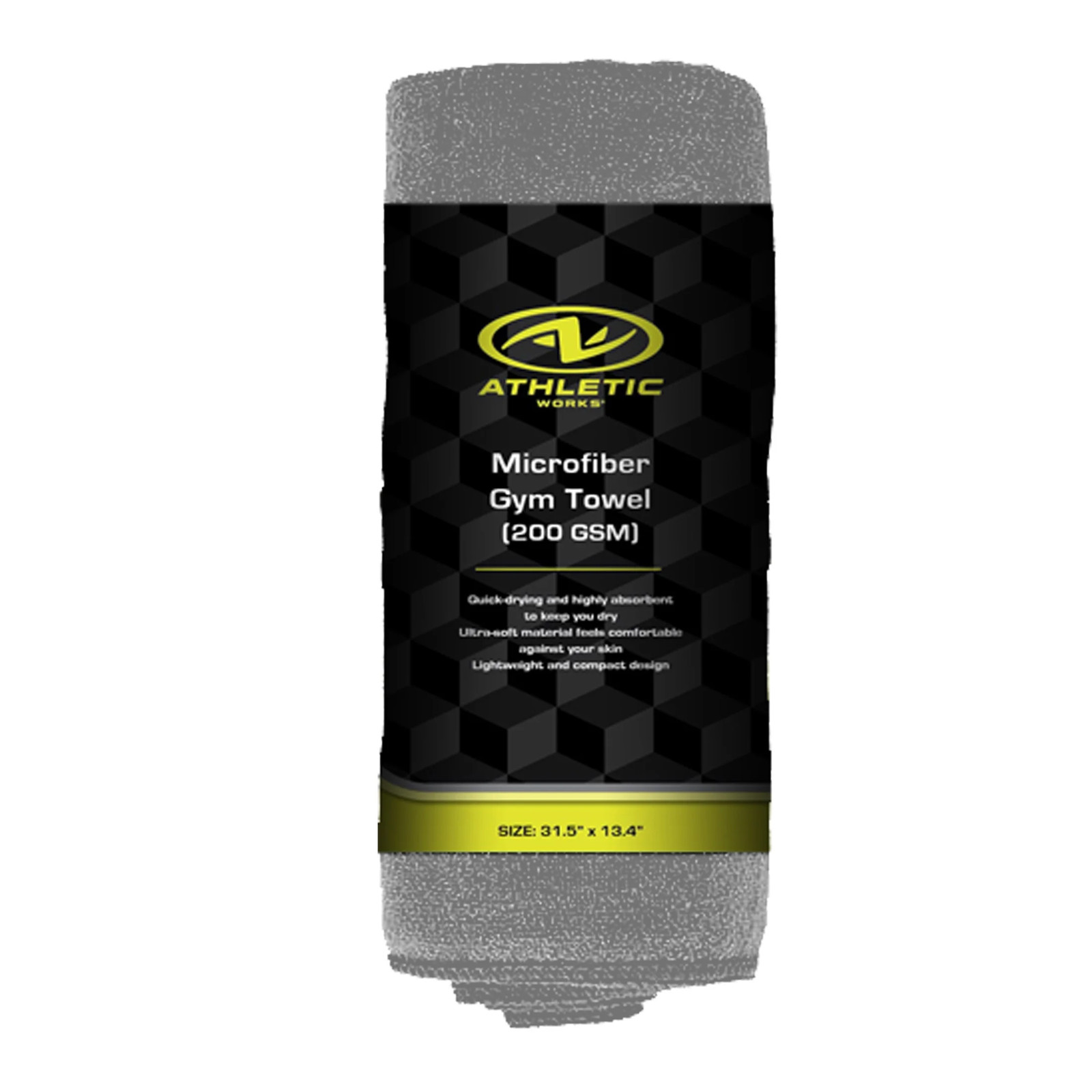 Athletic Works Yoga Soft Microfiber Towel, Charcoal Gray, Size 31.5&Prime; x 16&Prime;