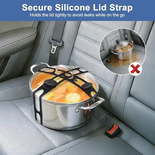 Set of 4 Silicone Straps – 21&Prime; Lid Strap – Self-Locking