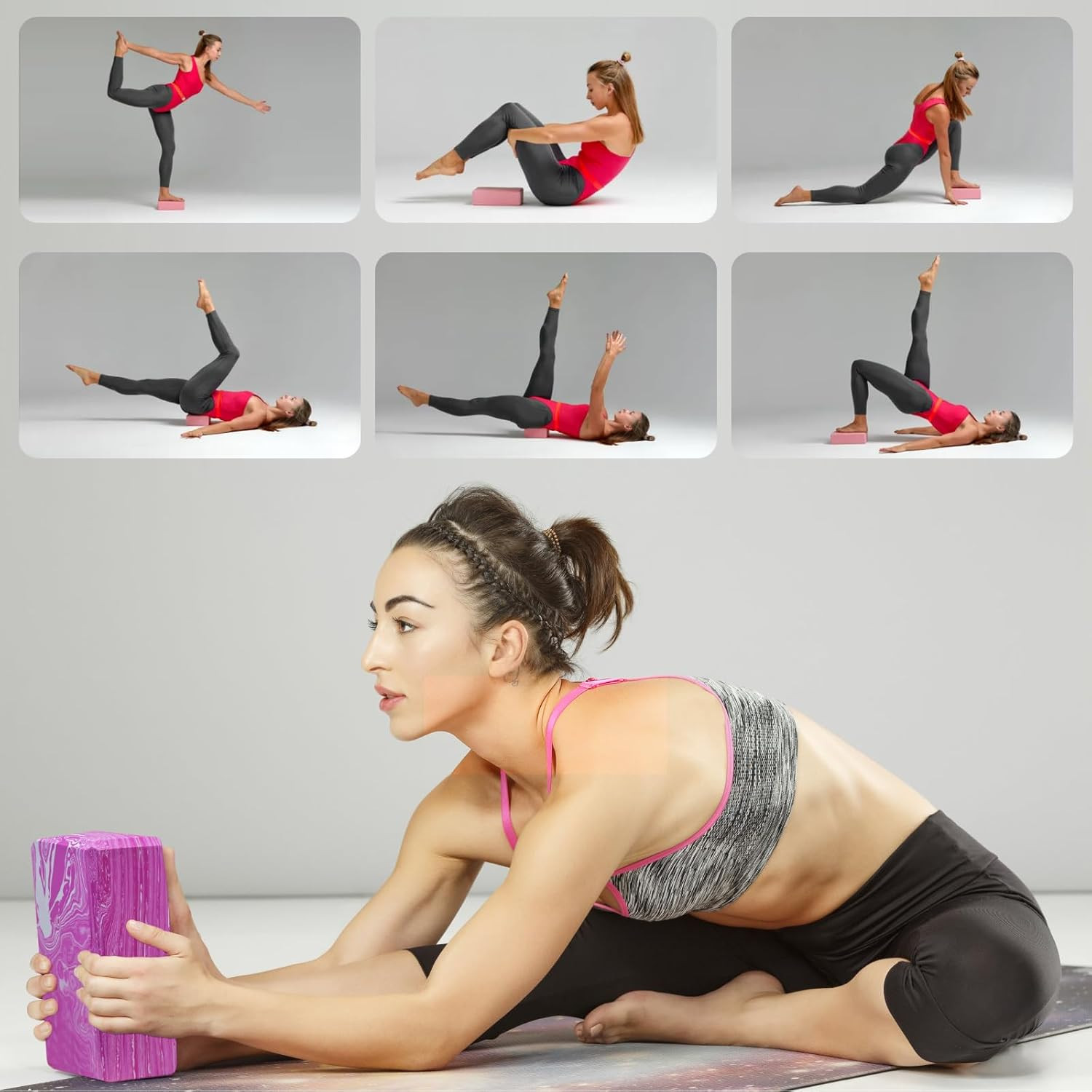 2-Pack Yoga Blocks, High-Density 9&Prime;X6&Prime;X3&Prime; Yoga Brick Foam Blocks Non-Slip EVA Fo