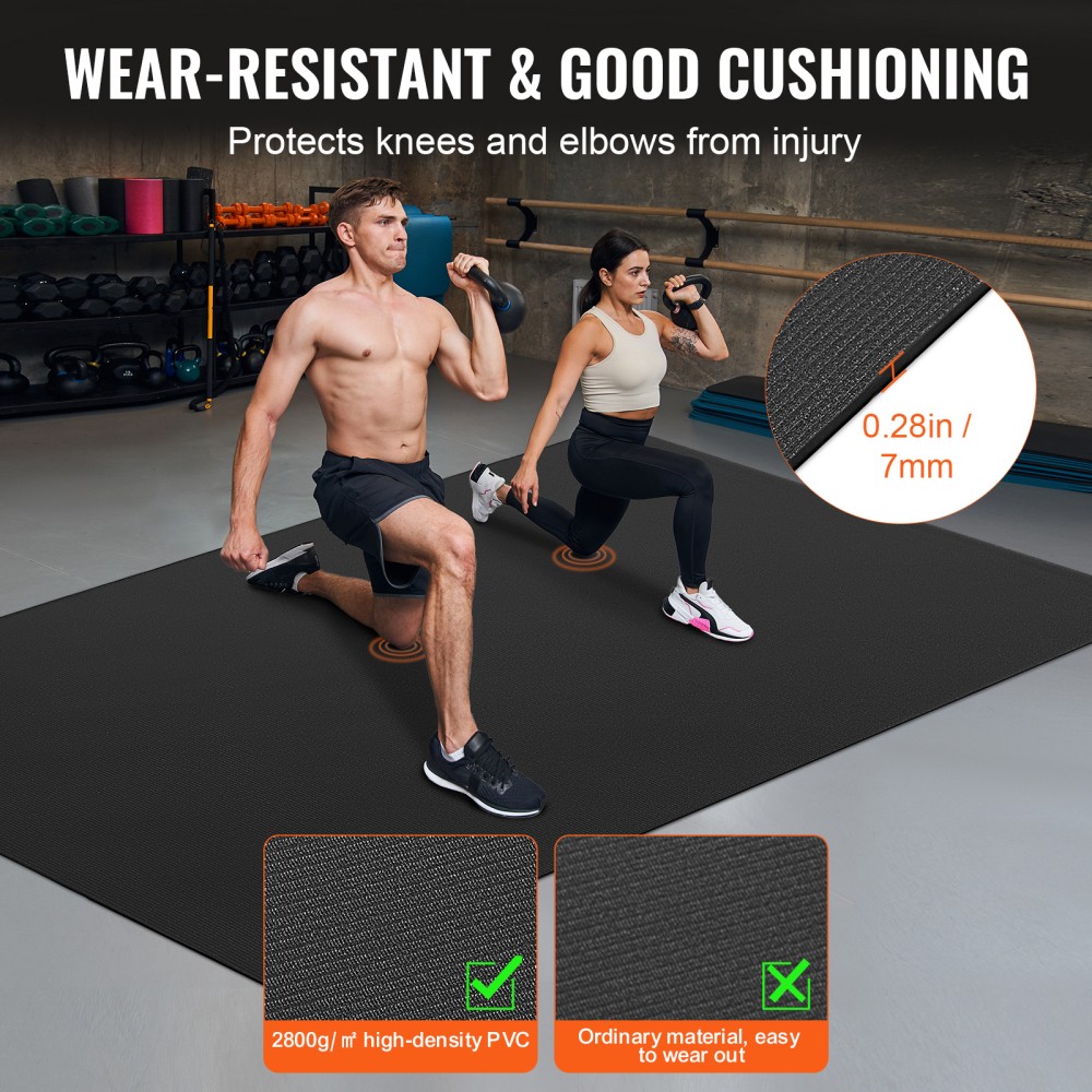 8x5ft Exercise Mat Non Slip High Density Yoga Mat for Home Gym with Bag