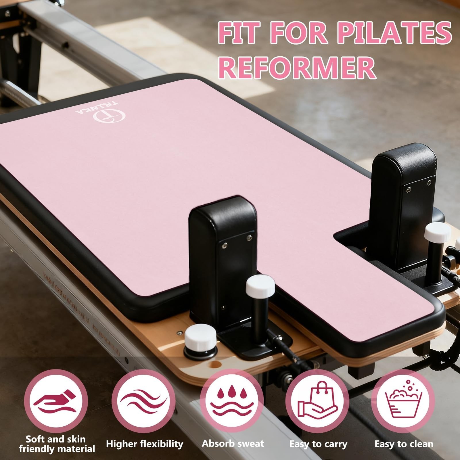 Non-Slip Pilates Reformer Mat, 2mm Thick Pilates Reformer Machine Cover Mat, …