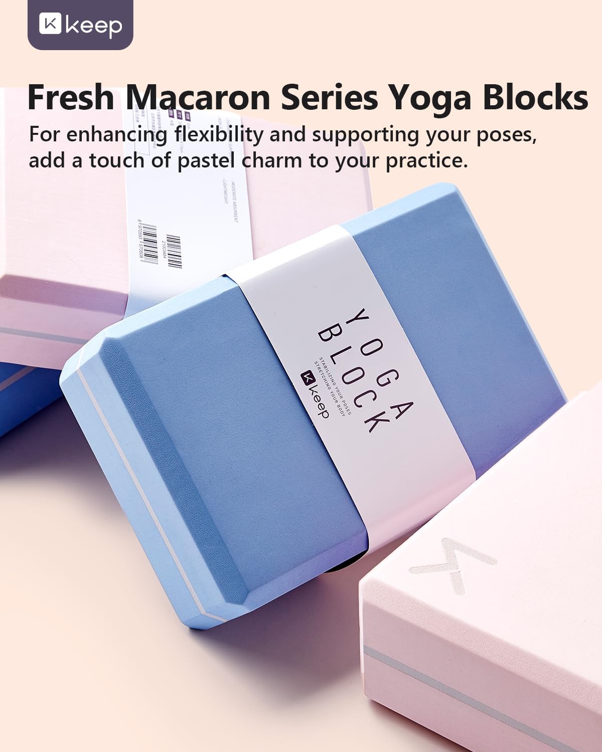 Yoga Block High Density EVA Foam Non Slip Surface 2 Pcs Support Practice
