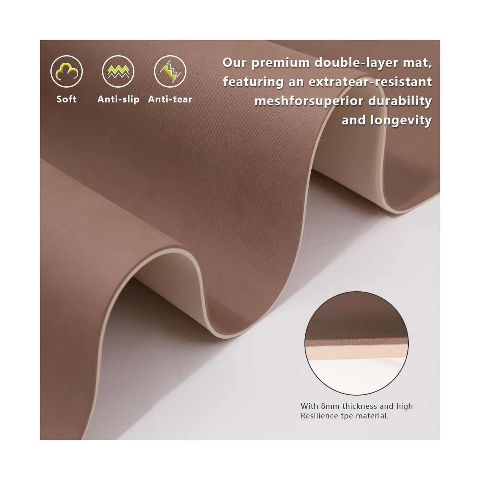 Wide Yoga Mat-80cm Non Slip Extra Thick 1/3 » Fitness Exercise Mat … Fast Ship
