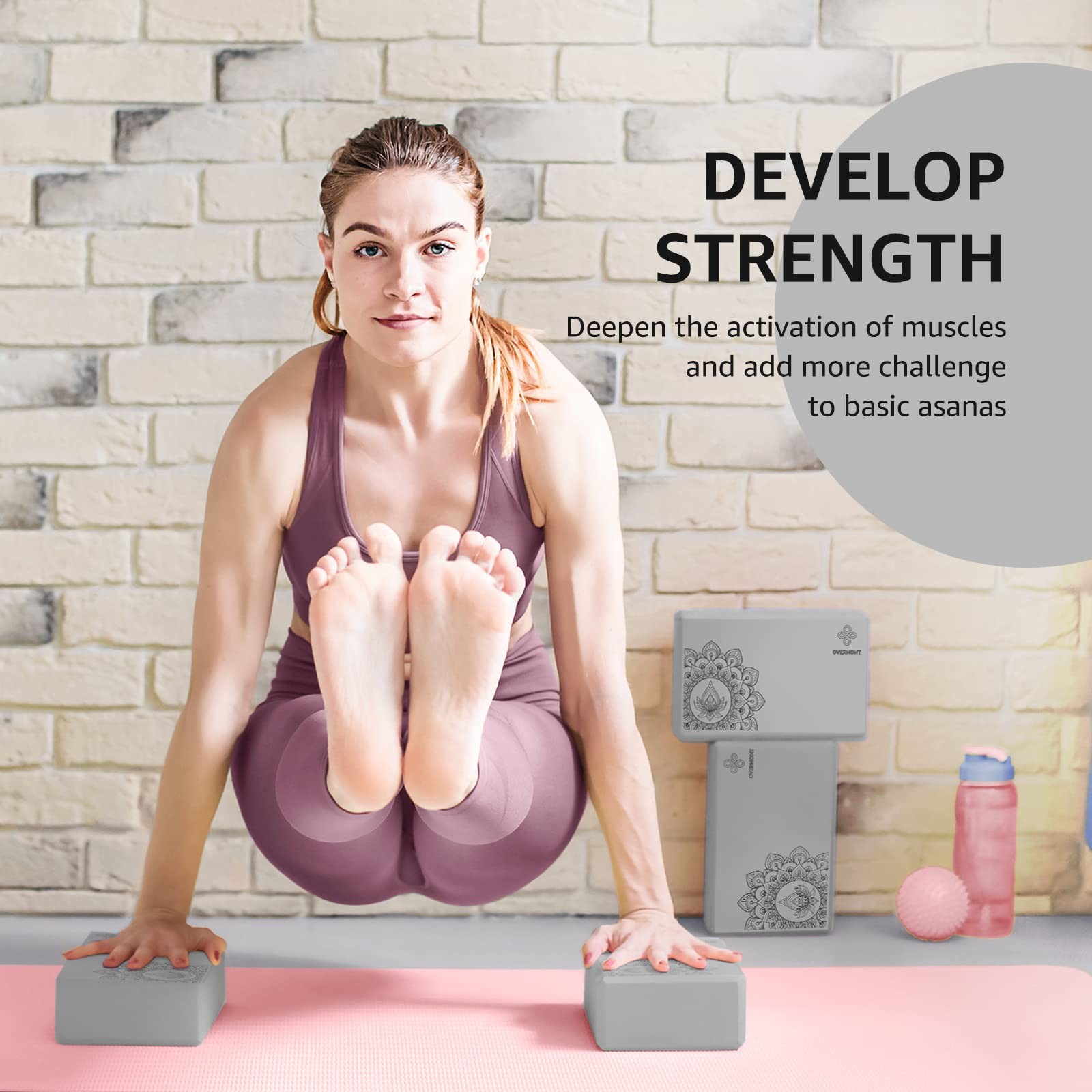 Yoga Block 2 Pack Supportive LatexFree EVA Foam Soft NonSlip Surface for Gene…