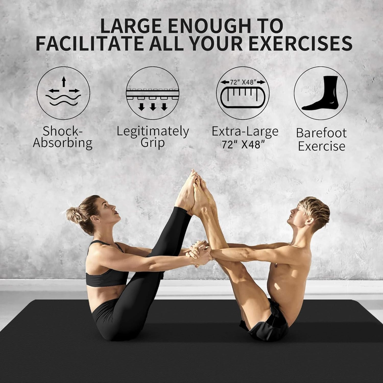 Yoga Mat for Women and Men, Extra Long and Wide Exercise Mat(72&Prime;X48&Prime;/84&Prime;X30&Prime;), L