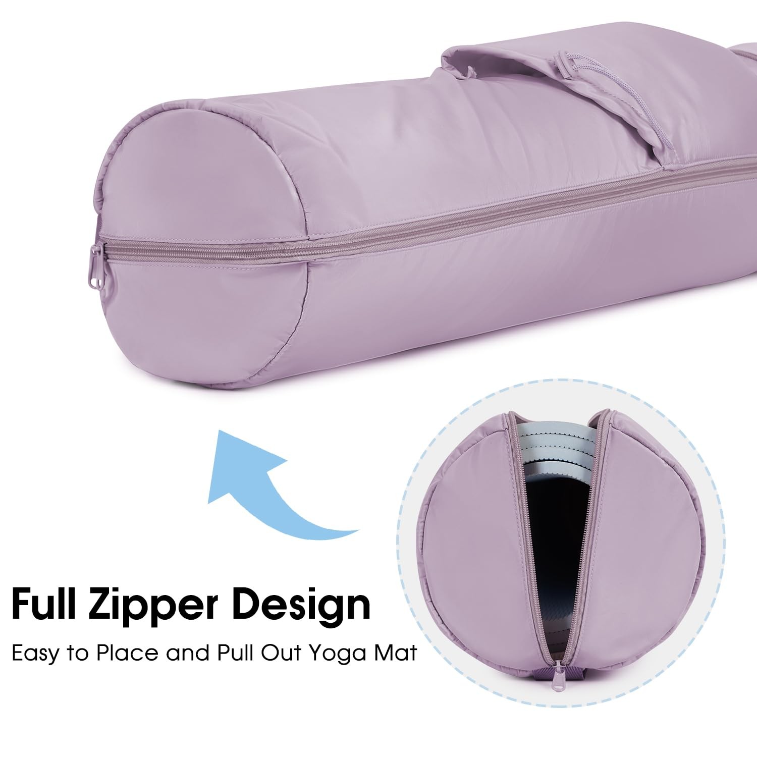 Full Zip Cargo Yoga Mat Carrier Bag Drawstring Water Wet Pocket Storage