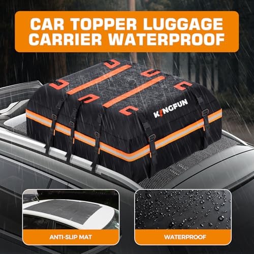 Car Rooftop Cargo Carrier Bag, Waterproof Car Roof Luggage 20 Cubic Feet