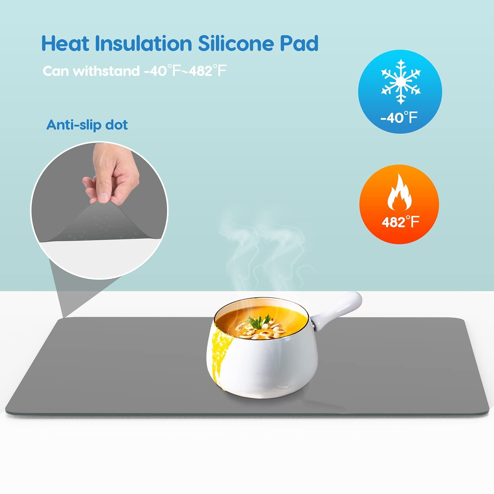 AECHY Extra Large Silicone Mat 35.3&Prime;x23.5&Prime;x0.08&Prime;, Multipurpose Silicone Mat T…