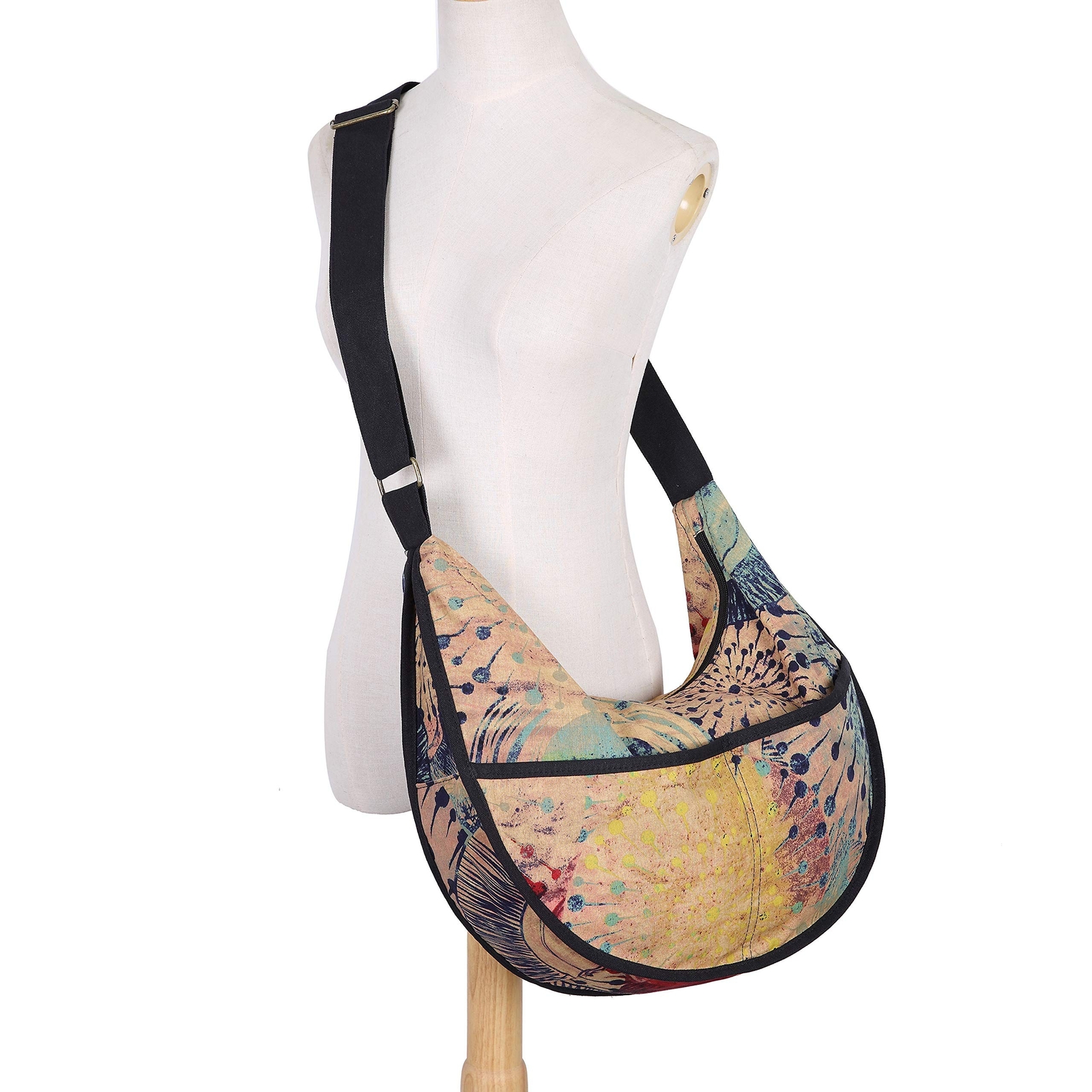 OPQRSTU Womens Hippie Large Sling Shoulder Boho Handbag canvas Crossbody Bags