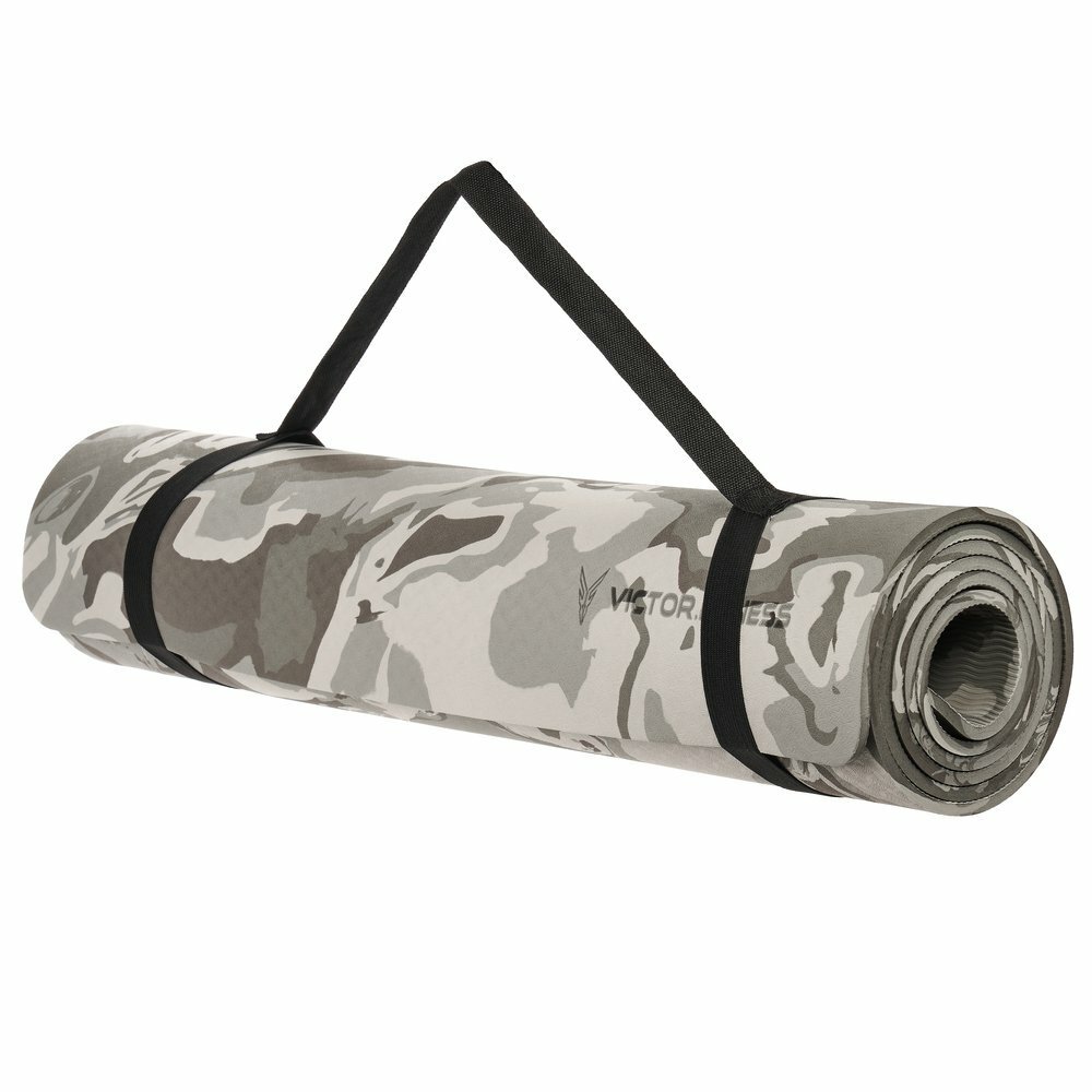 Victor Fitness VYGC2 Gray Camo TPE Yoga Mat with Red/Black X-Large Waist Trainer