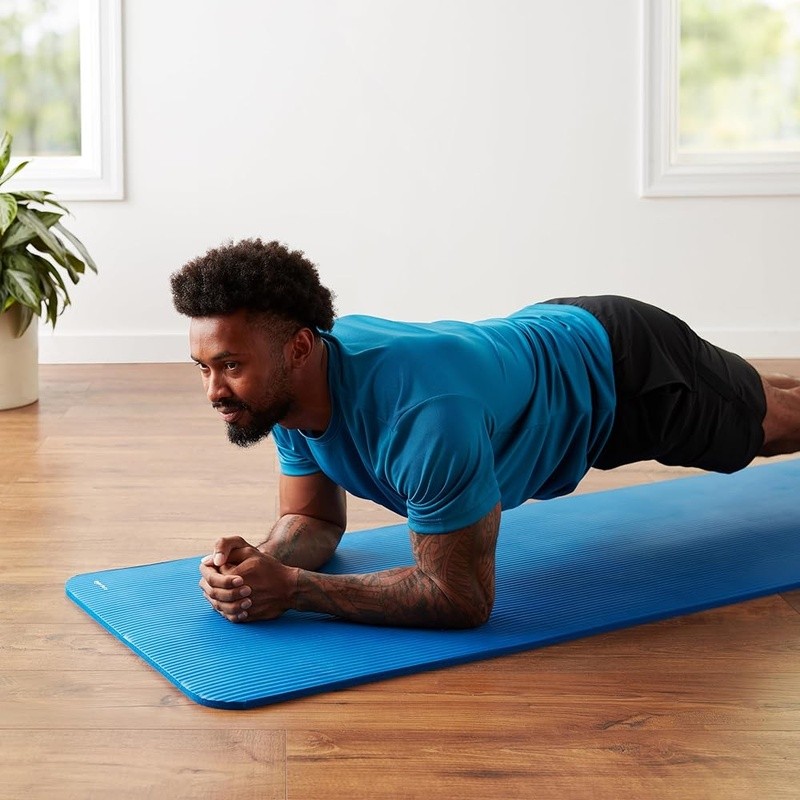 Extra Thick NBR Foam Yoga Mat Cushion Shock Absorption Durable Gym Exercise Mat