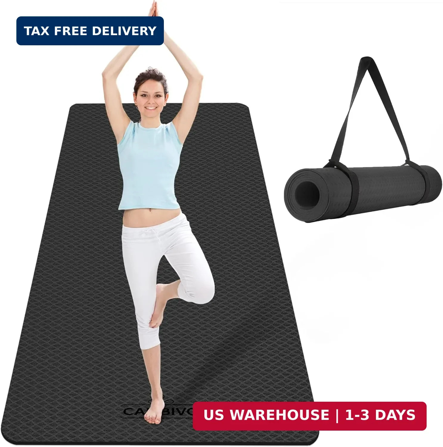 CAMBIVO Extra Wide Yoga Mat for Women and Men (72&Prime;/84&Prime;x 32&Prime;x 1/4&Prime;) TPE Workout M