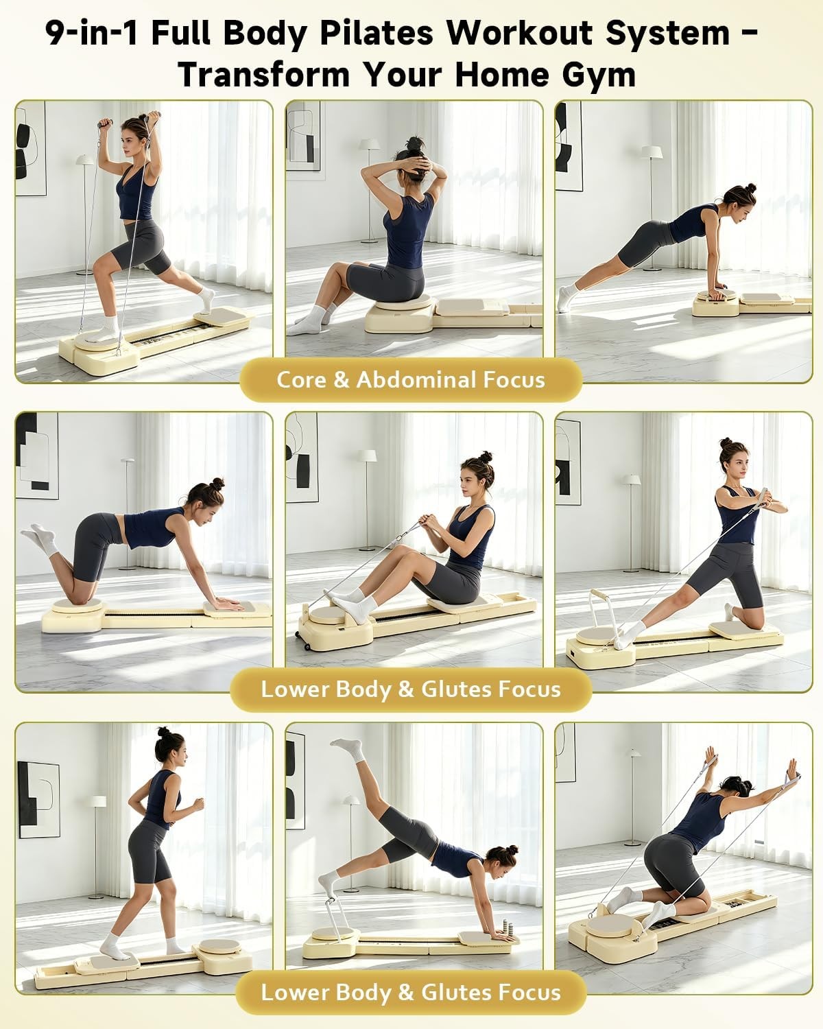 Portable Foldable Pilates Reformer 2026 9-in-1 Travel Board