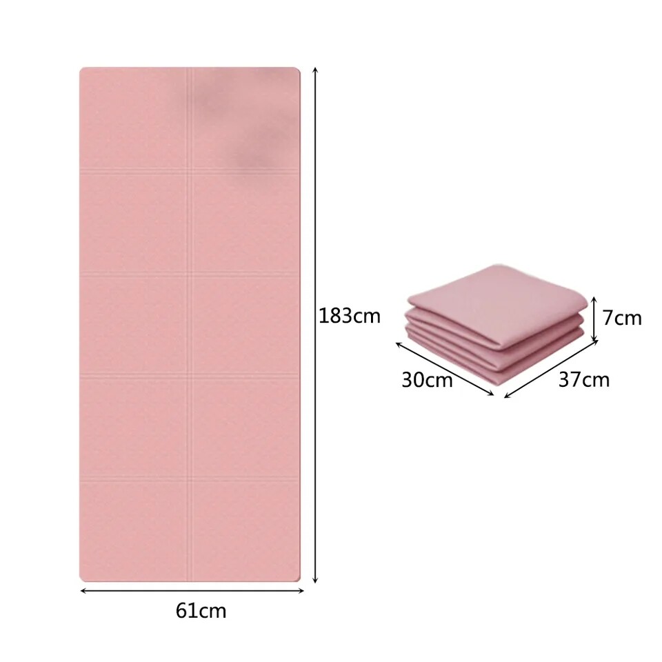 FOLDABLE YOGA MAT ECO FRIENDLY TPE FOLDING TRAVEL FITNESS EXERCISE GYM MAT