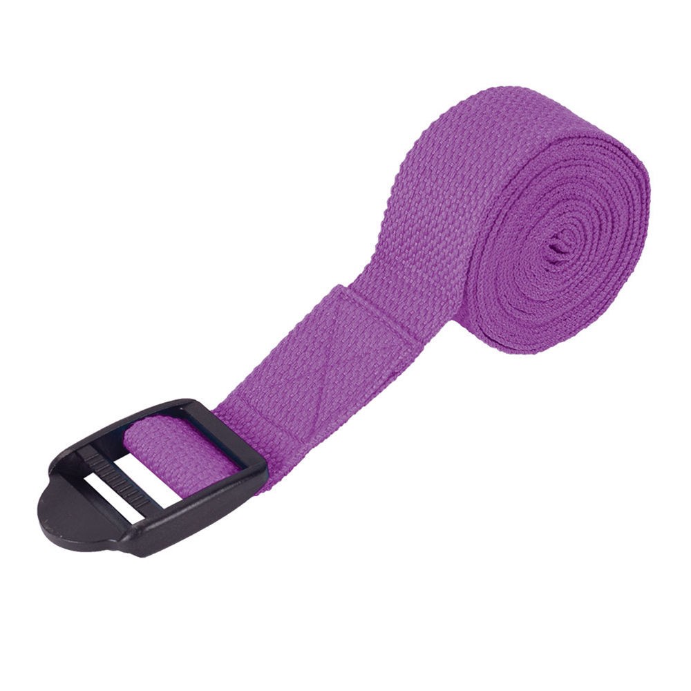 Power Systems 6ft Yoga Strap Adjustable Cotton Stretch Band PVC Buckle – Blue