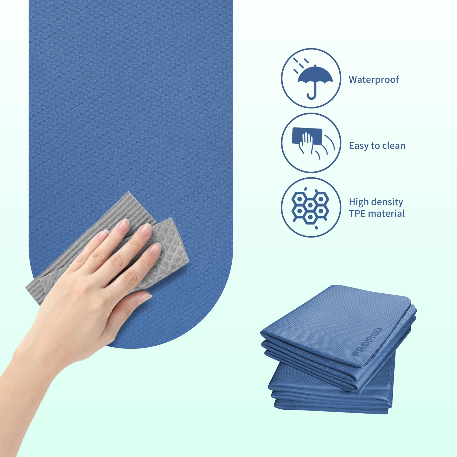 PROIRON Foldable 72“x24&Prime;x0.24”(6mm) TPE Yoga Mat,NOT PVC!!!-Folding