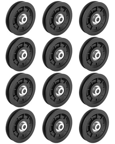 90mm/3.5&Prime; Universal Nylon Bearing Pulley-Wheel Replace for Home Gym 12 Pack