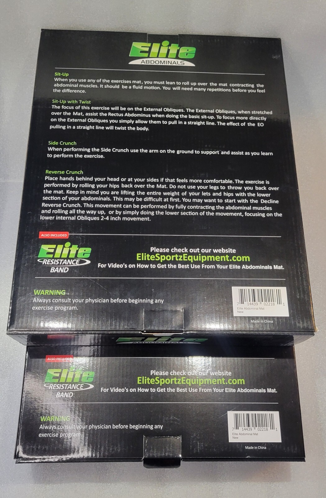 2X Elite Sportz Equipment High Density Foam Sit Up Ab Mats & Resistance Band NEW