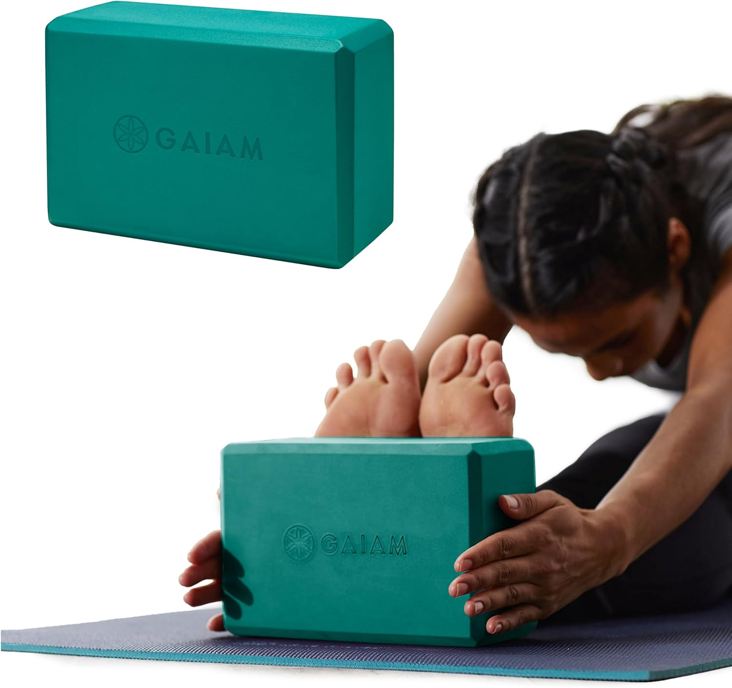 Gaiam Yoga Block – Supportive Latex-Free Eva Foam – Soft Non-Slip Surface with B