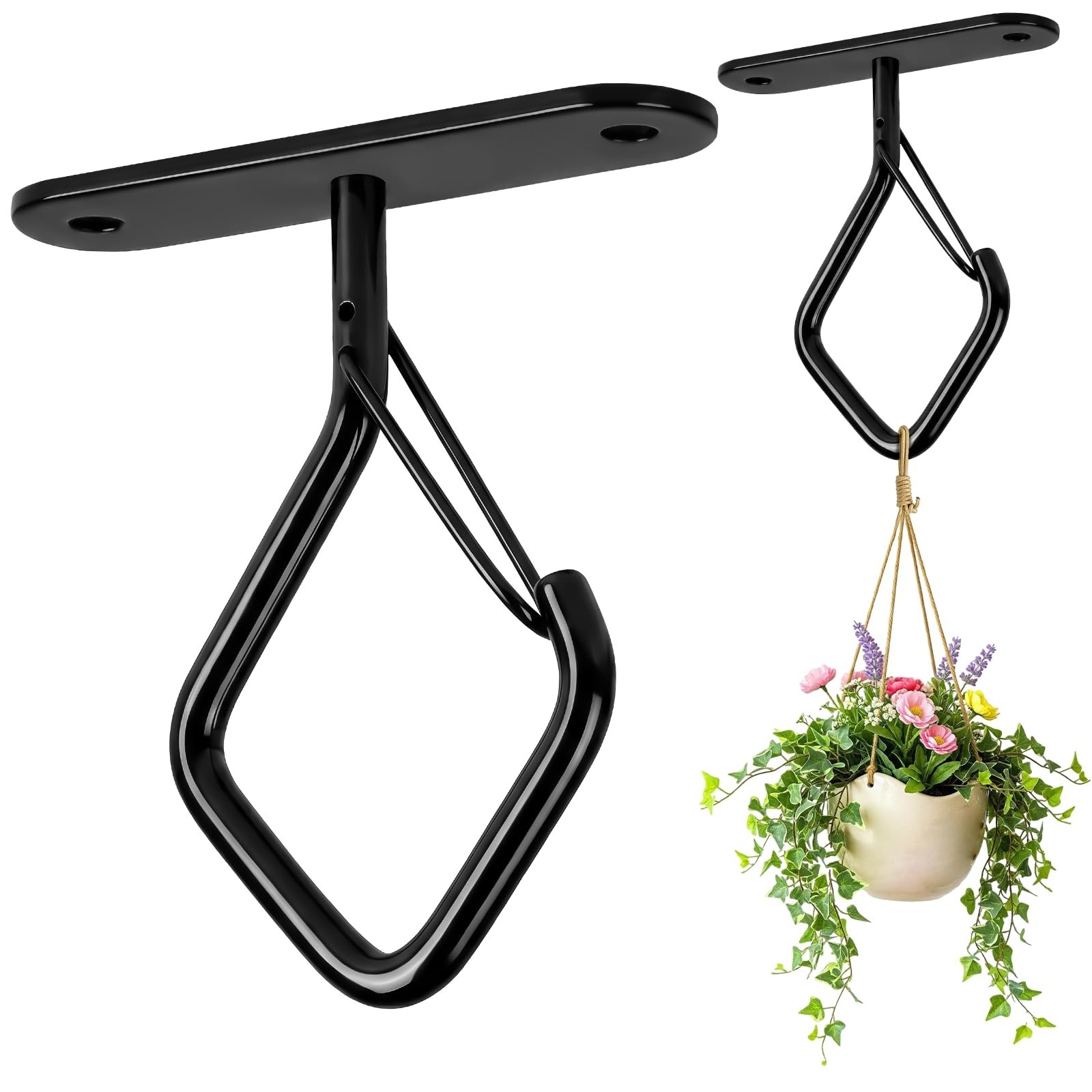 MEILIDY Ceilling Plant Hooks with Safety Buckle, 2.95 Inch Metal Heavy Duty P…