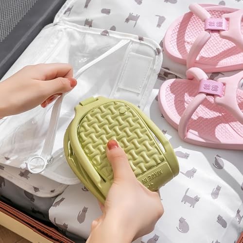 Travel Slippers Shower Foldable Shoes Quick Drying 6-6.5 Women/4.5-5 Men Green