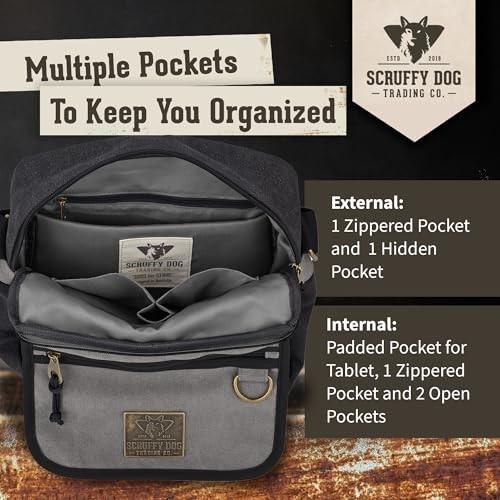 Crossbody Messenger Bag for Men and Women – Canvas Shoulder Bags Black/Grey