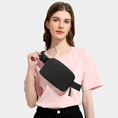 Joysoda Fanny Pack,Belt Bag,40 Inch Asjustable Strap Everywhere Belt Black