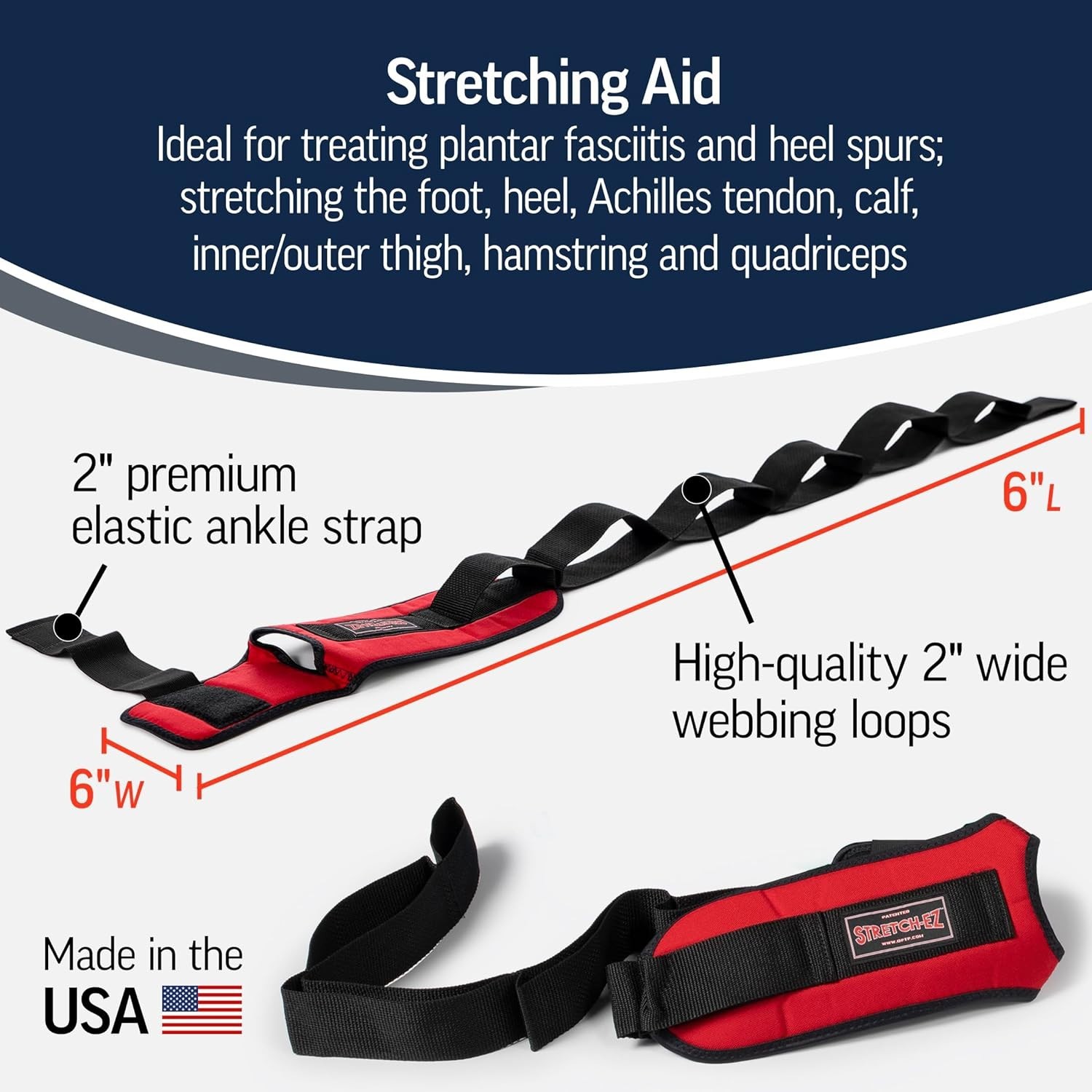 Durable Stretching Strap for Plantar Fasciitis & Leg Therapies – Unisex Design-
