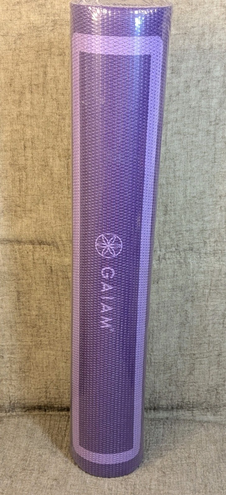 Gaiam Yoga Mat 4mm Purple Two-Tone Non-Slip 68” x 24” NEW SEALED