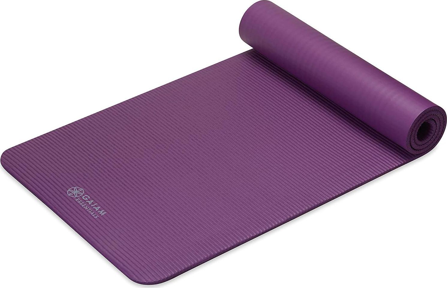Thick Yoga Mat Fitness & Exercise Mat with Easy-Cinch Yoga Mat Carrier Strap