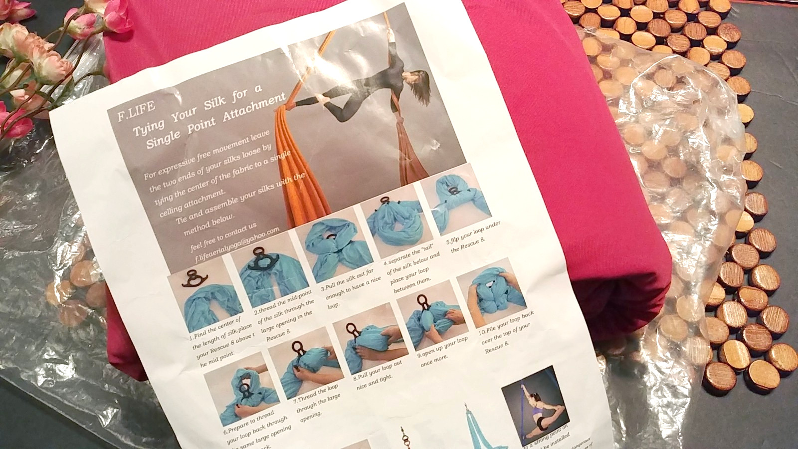 F.Life Aerial Silk Yoga Hammock & Swing for Yoga Inversion, Strength Training