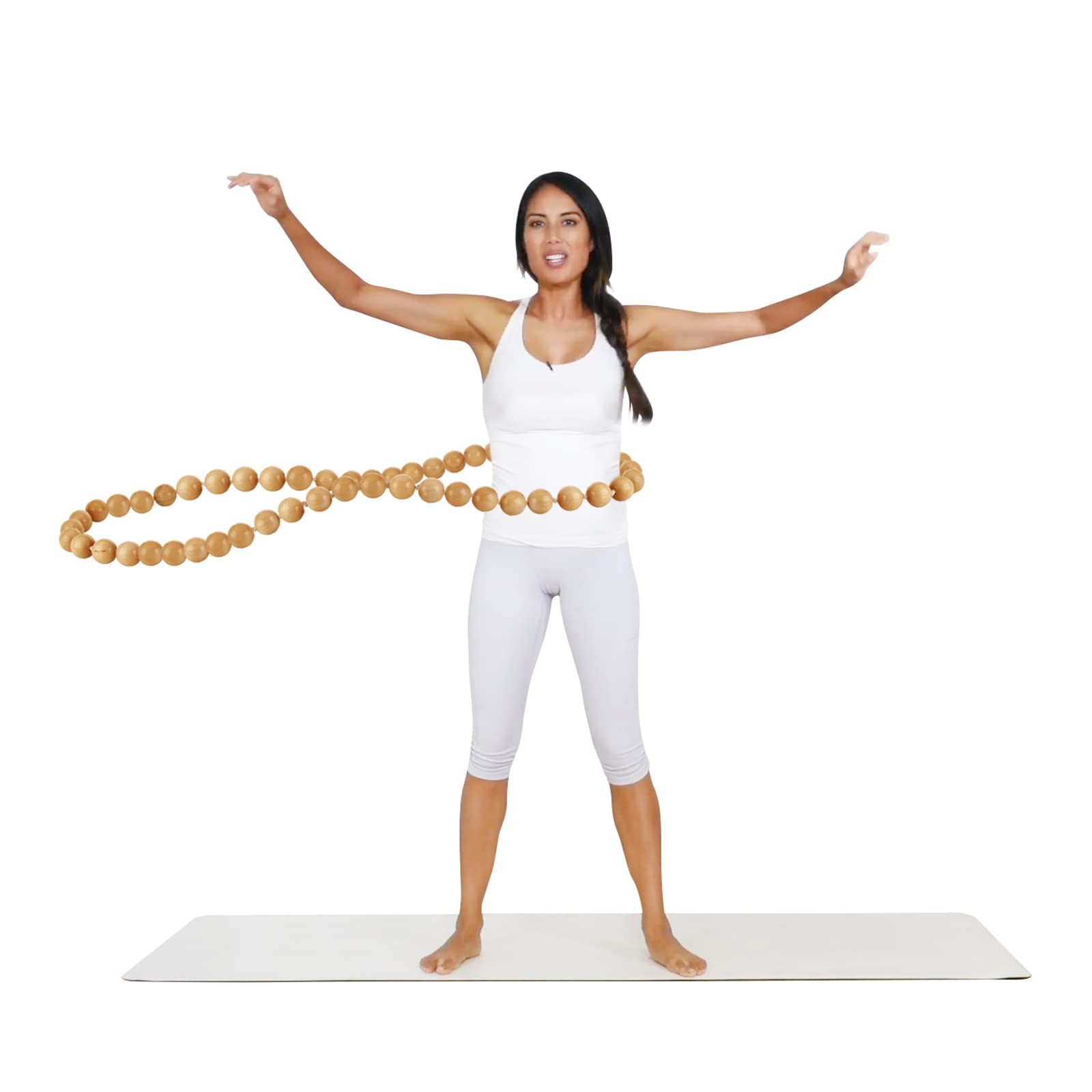 Weighted Wooden Hula Hoop for Fitness & Stress 1 Count (Pack of 1), burlywood