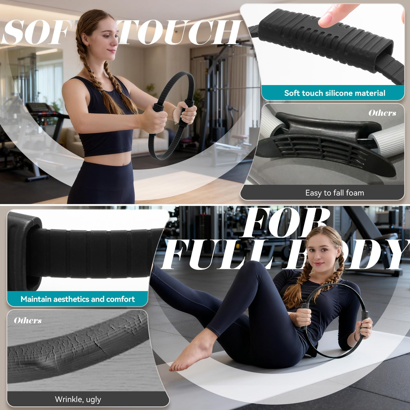SUBCULTUREPICK Pilates Ring, Silicone Magic Pilates Rings, Lightweight & Dura…