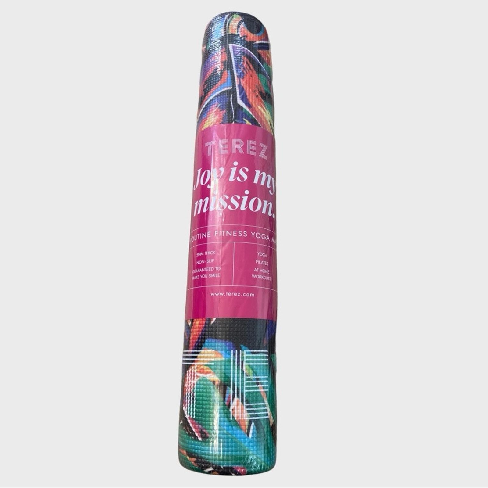 TEREZ Brand New Multicolor Palm Leaves 5mm Yoga Fitness Mat