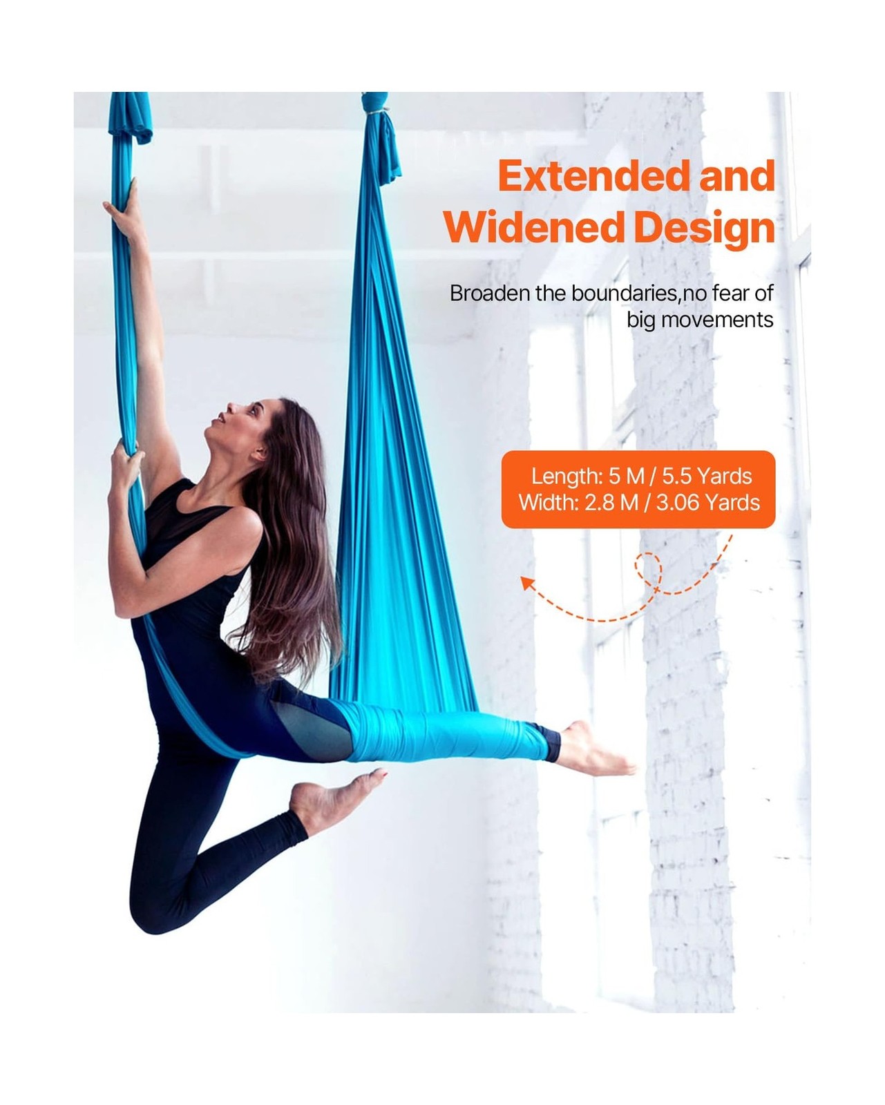 VEVOR Aerial Silk & Yoga Swing, Aerial Yoga Hammock Kit with 10… FAST USA SHIP