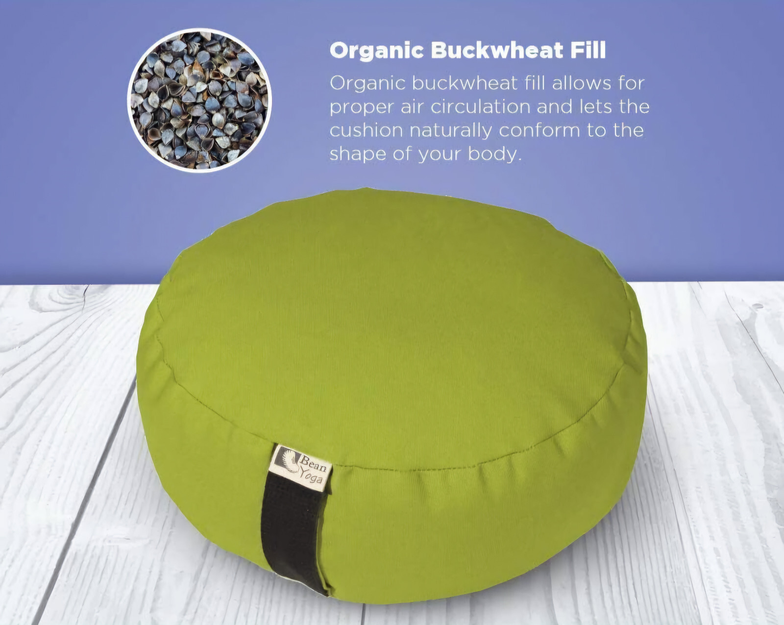 Save on Zafu Zen Yoga Meditation Cushion Buckwheat Hulls 14&Prime;×6&Prime; Bean Products EX