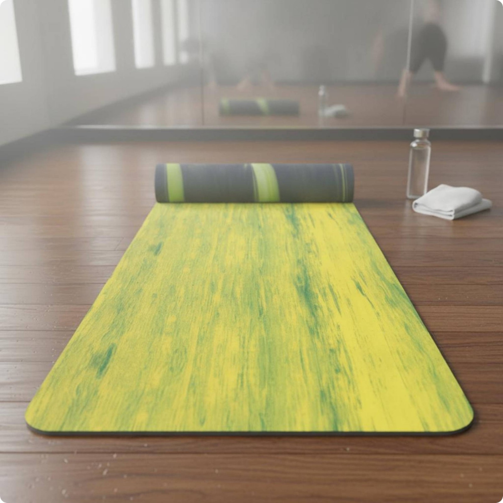 Natural Rubber Exercise Mat Layered Non-Slip Exercise Mat Double-Sided